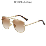 JackJad Vintage Classic Metal Pilot Style Polarized Sunglasses Driving Brand Design Shades 8108 Mart Lion C2 Gold Brown Polarized 
