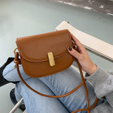 Retro Crossbody Bags Female Bags Trendy Tide Net Red Trend ins Saddle Bag Shoulder Bag Mart Lion Brown  