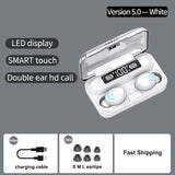 Bluetooth Headphones Wireless Earphones Handfree Ear Buds 8D Stereo With Mic Mart Lion white-f9 PVC bag  