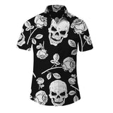 Skull Hawaiian Shirt Oversized Men's 3d Print Beach Shirt Short Sleeve Button Casual Oversized Summer Shirt Mart Lion CSHZY-20220616-9 European size M 