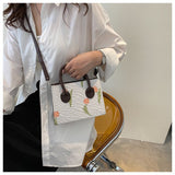  summer messenger bag retro printing portable small square bag simple popular casual shoulder bag Mart Lion - Mart Lion