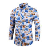 Chemise Slim Homme Men's Outfits Floral Shirt Streetwear Vintage Chinese Style Long Sleeve Dress Shirts Blouses Tops Mart Lion 1082 L 50-55KG 