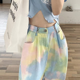 Pink Women Jeans 2022 New Loose Colorful Wide Leg Brown High Waist Straight Pants Women&#39;s Casual Pants Denim Femme Trousers  MartLion