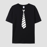 Men's Tee Top Graphic Tie T-Shirt Oversized Cotton Short Sleeve Summer  T Shirts Casual Mart Lion   