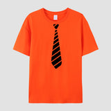 Men's Tee Top Graphic Tie T-Shirt Oversized Cotton Short Sleeve Summer  T Shirts Casual Mart Lion Orange S 
