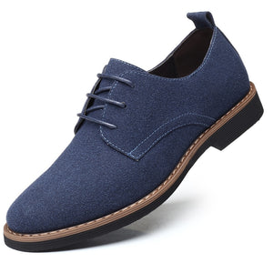 Men Nubuck Leather Casual Shoes Multicolor Suede Trend Single Mart Lion Blue 38 