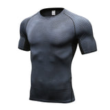 Compression Quick dry T-shirt Men's Running Sport Skinny Short Tee Shirt Male Gym Fitness Bodybuilding Workout Black Tops Clothing Mart Lion picture color XL 