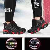  Winter Leather Boots Men's Waterproof Sneakers Warm Trekking Work Casual Autumn Anti-slip High-top Mart Lion - Mart Lion