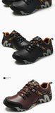 Brown Outdoor Men's Hiking Shoes Genuine Leather Trail Climbing Sports Sneakers Waterproof Trekking Mart Lion   