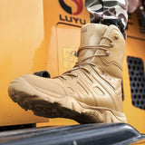 Men's Ankle Boots Lightweight Tactical Military Special Force Waterproof Leather Desert Work Shoes Combat Army Mart Lion   