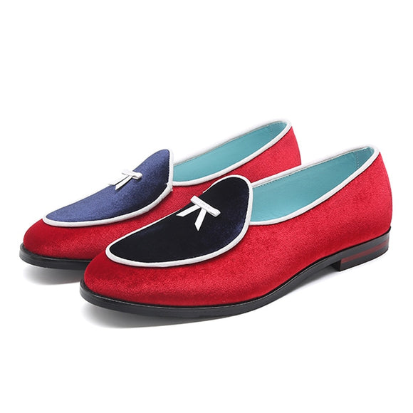 Men Casual Shoes with Bowknot Trendy Party Wedding  Men's Light Driving Moccasins Loafers Flats EUR Mart Lion Red 38 China
