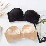 Push Up Strapless Bra For Woman Invisible Lingerie Solid Soft  Underwear Lady Wire Free Lace Bras Mart Lion   