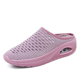 Mesh Women Casual Shoes Lightweight Air Cushion Ladies Sport Sneakers Outdoor Flat Walking Footwear Summer Beach Slippers Sandal Mart Lion Pink 35 