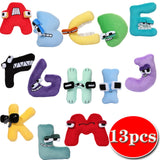 Alphabet Lore Plush Toy Anime Doll Kawaii 26 English Letters Stuffed Toy Kids Enlightenment Plush Toy Doll Mart Lion 13pcs A-M  