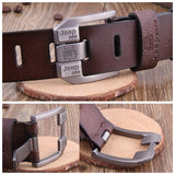 Genuine Leather for Men's Jeans Belt Strap Luxury Brand Pin Buckle Belts Cummerbunds Ceinture Homme Mart Lion   