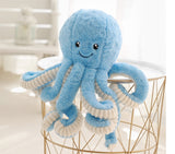 [TML] Super Lovely Simulation octopus Pendant Plush Stuffed Toy soft Animal Home Accessories Doll Children baby Gifts Mart Lion 18cm Sky blue 
