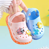 Cartoon Pattern Hole Shoes Children Slippers Boys and Girls Anti Slip Soft Sole Indoor Anti Collision Baby Sandals Mart Lion   