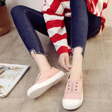 Autumn Slip-On Lovers Canvas Shoes Women All-Match Trend White Summer Student Flat Bottom Casuals Male Sneakers Mart Lion   