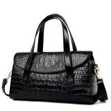 Crocodile Luxury Leather Handbags Women Bags Designer Vintage Alligator Satchel Tote Lady Shoulder Bag Mart Lion Black  