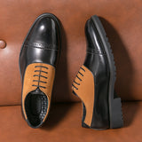 Black Men's Derby Shoes Lace-up Breathable Handmade Casual Chaussures Pour Hommes Mart Lion black 38 