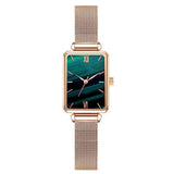 Women Wristwatches Full Stainless Steel Square Ladies Quartz Watch Bracelet Set Mart Lion C1 Green China 