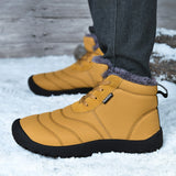 Winter Waterproof Men's Snow Casual Shoes Plush Outdoor Sneakers Warm Fur Ankle Snow Mart Lion   