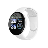 D18 Pro Smart Watch Men Women Bluetooth Fitness Tracker Bracelet Sport Heart Rate Blood Pressure Kids Smartwatch for IOS Android Mart Lion White  