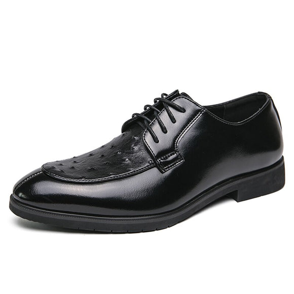 Men's Formal Shoes Lace Up Dress Split Leather Footwear Mart Lion Black 38 