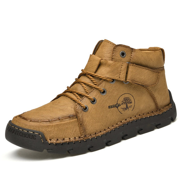  Genuine Leather Men Ankle Boots Platform Walking Design Soft Leather Office Boots Sneakers Mart Lion - Mart Lion