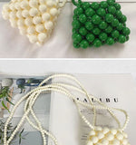 Pearl Bag Handheld Bead Bag Hyunya Wind Pearl Mini Small Bag Retro Handmade Bag Mart Lion   