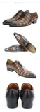 Summer Breathable Dress Wedding Men's Shoes lace up leather crocodile pattern British shoelaces Workplace Mart Lion   
