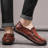 Men Handmade Shoes Genuine Leather Casual Outdoor Soft Homme Classic Ankle Non-slip Flats Trend Mart Lion   