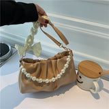  Summer Small Bags Female Senior Sense Of Pearl Pleated Cloud Armpit Bag Niche Bags Mart Lion - Mart Lion
