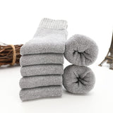 5pair Winter Thick Socks Men Super Thicker Solid Sock Striped Merino Wool Rabbit Against Cold Snow Winter Warm Mart Lion style 01 light grey  