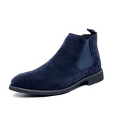 Chelsea Boots Men's Blue Faux Suede Classic Casual Short Ankle Zapatos De Seguridad Hombre Mart Lion Blue 38 