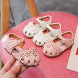 Newest Summer Baby Sandals Leathers Sweet Children Sandals for Girls Toddler Baby Breathable Soft Bottom Hollow Mart Lion   