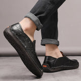 Men Handmade Shoes Genuine Leather Casual Outdoor Soft Homme Classic Ankle Non-slip Flats Trend Mart Lion   