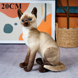 4 Colors 31cm INS Like Real Prone Cat Plush Doll Stuffed Pure Colors Grey White Yellow Kitten Toy Pets Animal Kids Gift Mart Lion 20cm sit brown  