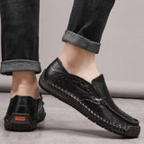 Men Handmade Shoes Genuine Leather Casual Outdoor Soft Homme Classic Ankle Non-slip Flats Trend Mart Lion   