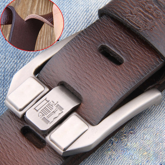  Luxury Designer Belts for Men's Vintage Spilt Genuine Leather Pin Buckle Waist Strap Belt for Jeans Mart Lion - Mart Lion
