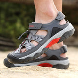 Men's Sandals Breathable Beach Hiking Shoes Thick Sole Closed Toe Aqua Shoes Casual for Fishing Mart Lion   