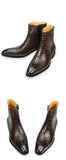 Elegant men's dress Boots Handmade Genuine cow leather crocodile skin printing Zipper Luxury design Autumn casual shoes Mart Lion   