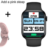 IWO Smart Watch Men's Women Bluetooth Call Sports Smartwatch X8max Heart Rate Sleep Monitor Fitness Tracker For Huawei Iphone Mart Lion Black add a pink China 
