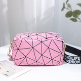 Women Bags Rhombus Ribbon Camera Small Square Bag Casual Mobile Phone Bag Small Mart Lion Pink  