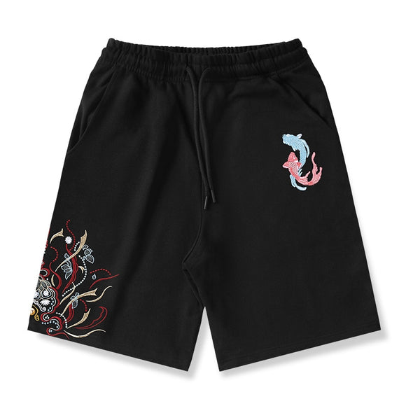 Embroidered Men's Shorts  Exquisite Casual Shorts Sports Style Fitness Workout Men's Pants Mart Lion   