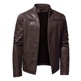 Men's Designer Jacket Leather Coats Vintage Warm Thick Fleece Zipper Cardigan Veste Homme Motorcycle Windbreaker Mart Lion Brown S 48-55kg 