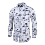 Chemise Slim Homme Men's Outfits Floral Shirt Streetwear Vintage Chinese Style Long Sleeve Dress Shirts Blouses Tops Mart Lion 1083 L 50-55KG 