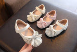 Sweet Girl Princess Shoes Fashion Rhinestone Pearl Bow Baby Shoes Kids Party Children&#39;s Dance Little Girls Leather Shoes  MartLion