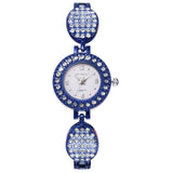 Luxury Women Quartz Watches Ladies Stainless Steel Rhinestone Bracelet Gifts Dress Wristwatches Mart Lion C4 Blue China 