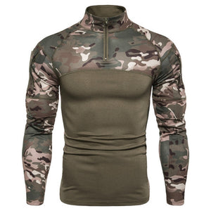 Men's Tactical Camouflage Athletic T-shirts Long Sleeve Men Tactical Military Clothing Combat Shirt Assault Army Costume Mart Lion Military green S 